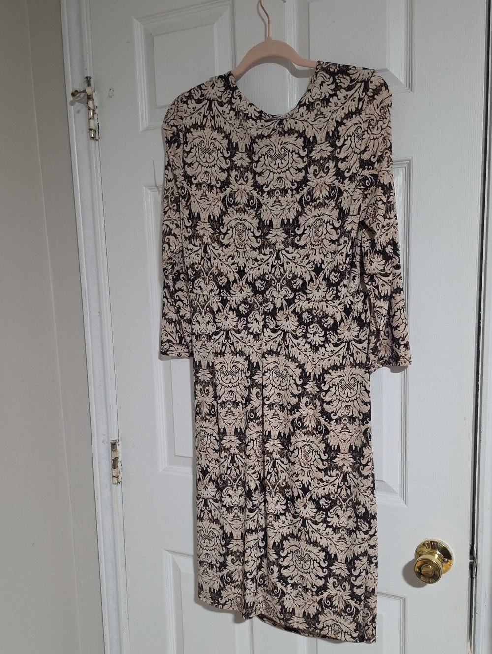 Glamour Beige and Black Floral Wrap Midi Dress Size 14. - Picture 6 of 12